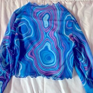Long sleeve mesh top